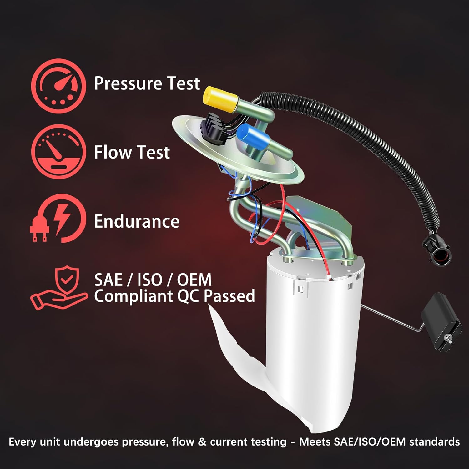 Fuel Pump Assembly for Ford F150 F250 F350 F Super Duty 1992 1993 1994 1995 1996 1997 4.9L 5.0L 5.8L 7.5L, Only for 18 Gallon Aft Axle Replacement SP2007H F4TZ9A407C F6TZ9A407CA
