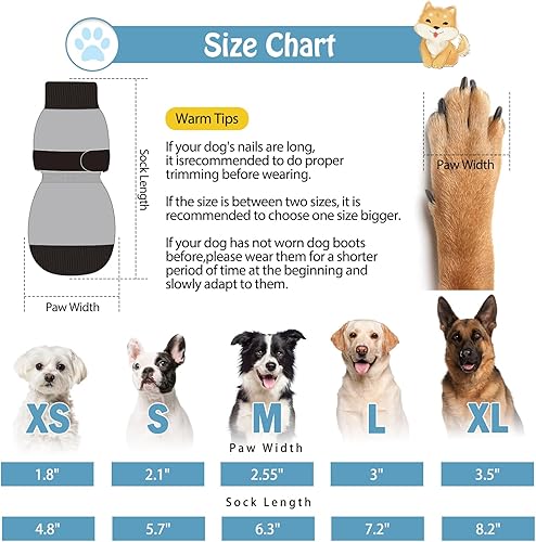 Miniatura 2 de SCENEREAL Calcetines antideslizantes para perros para pavimento fríocaliente para evitar lamer las patas, calcetines de agarre para perros mayores,