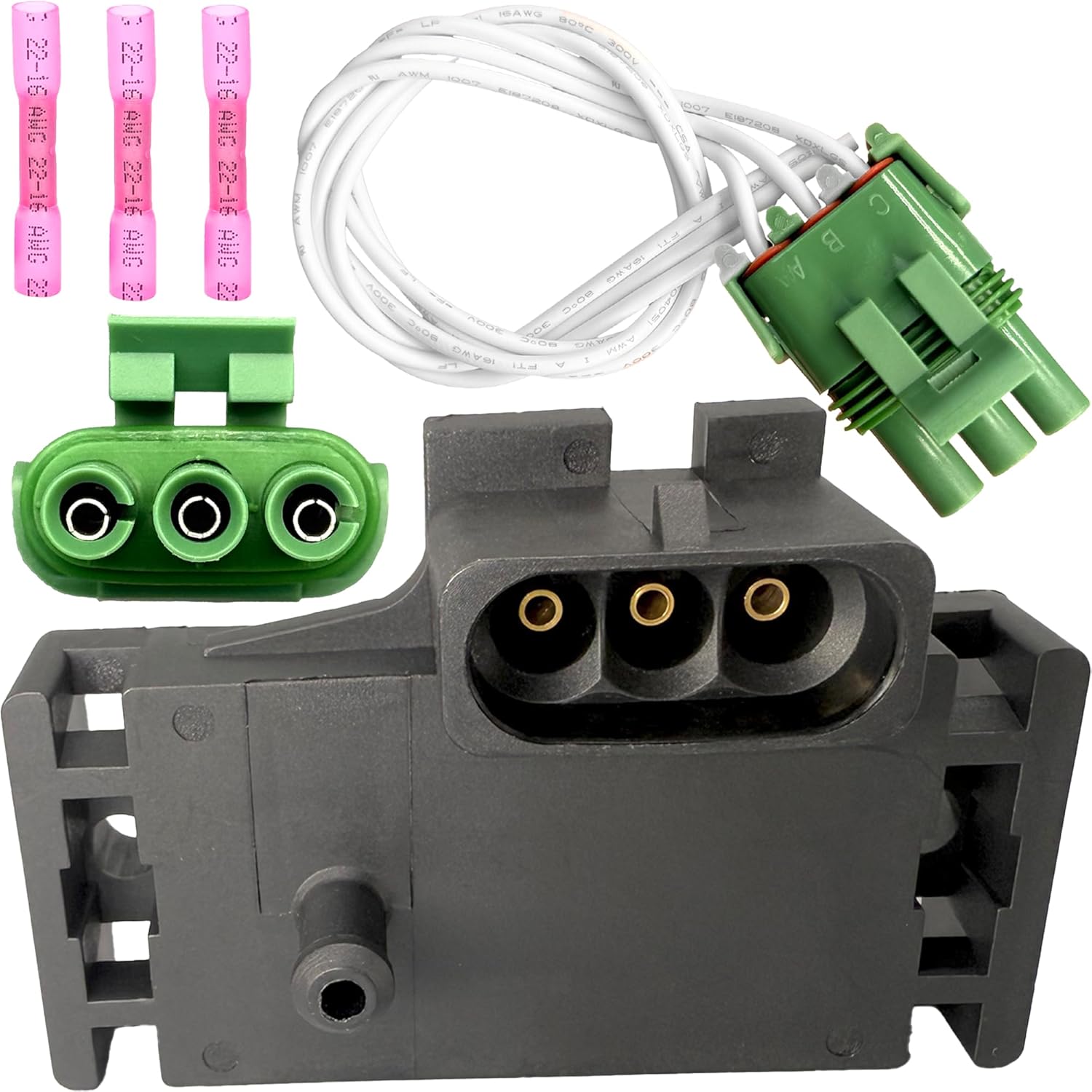 Map Manifold Absolute Pressure Sensor&Connector Wiring Harness Compatible with Chevy Impala Malibu S10 Blazer K1500 GMC Jimmy Buick Century Oldsmobile Alero Isuzu Rodeo #12569240 88862232