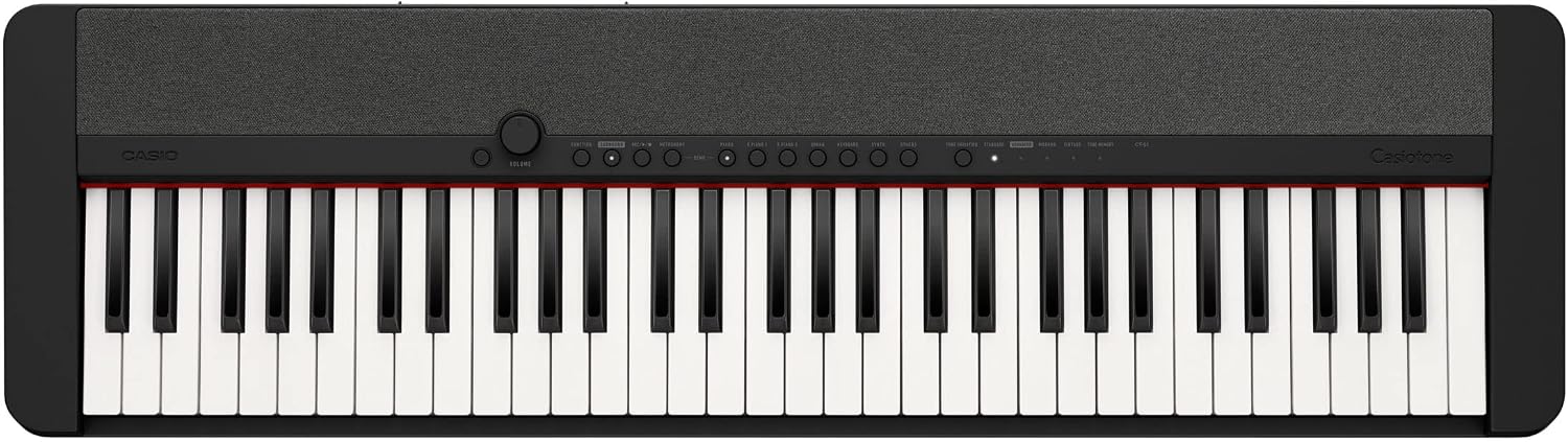Casiotone CT-S1 61-Key Portable Keyboard - Black | Touch-sensitive, retro design; stereo grand piano + 60 AiX tones; 64-note polyphony; USB-MIDI
