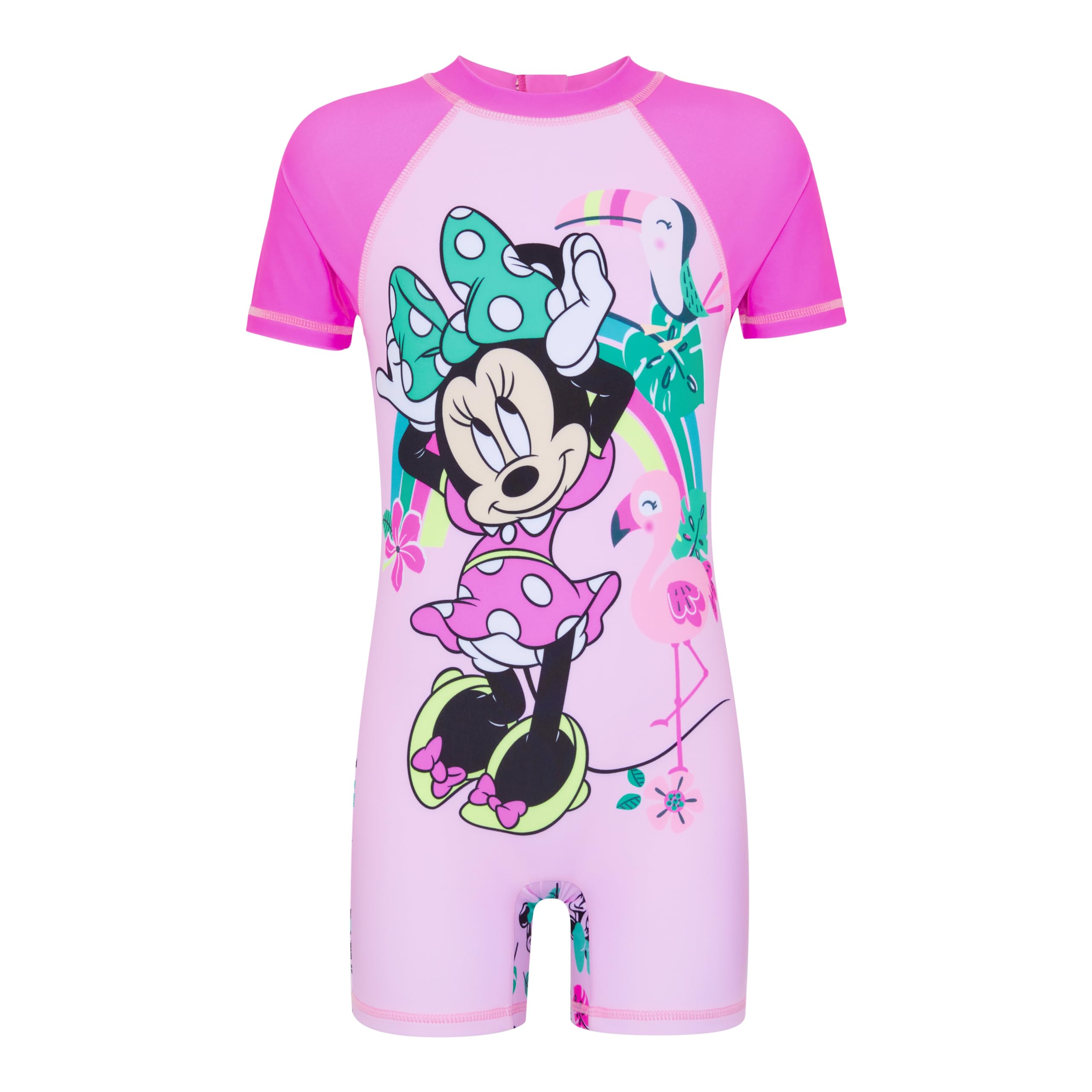 Disney Minnie Mouse Girls Swimsuit - Tropical - 18-24 Months Pink