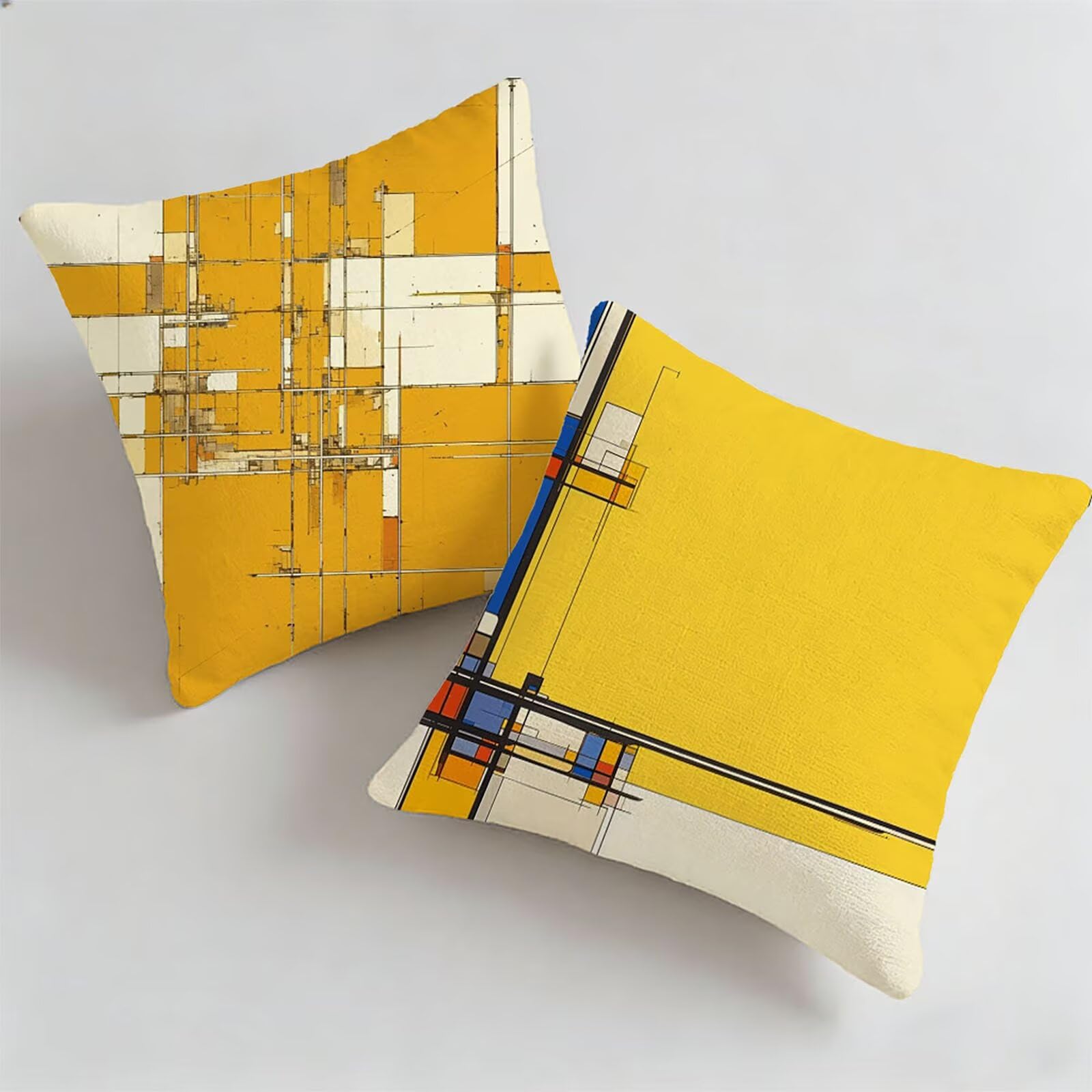 Taie d'oreiller jaune abstrait pour sublimer votre balcon terrasse ou canapé de salon