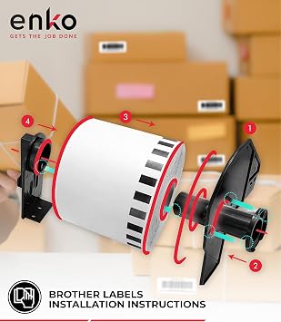enKo DK-1221 6 Rolls | 6000 Square Direct Thermal Labels (10/11 x 10/11 in)