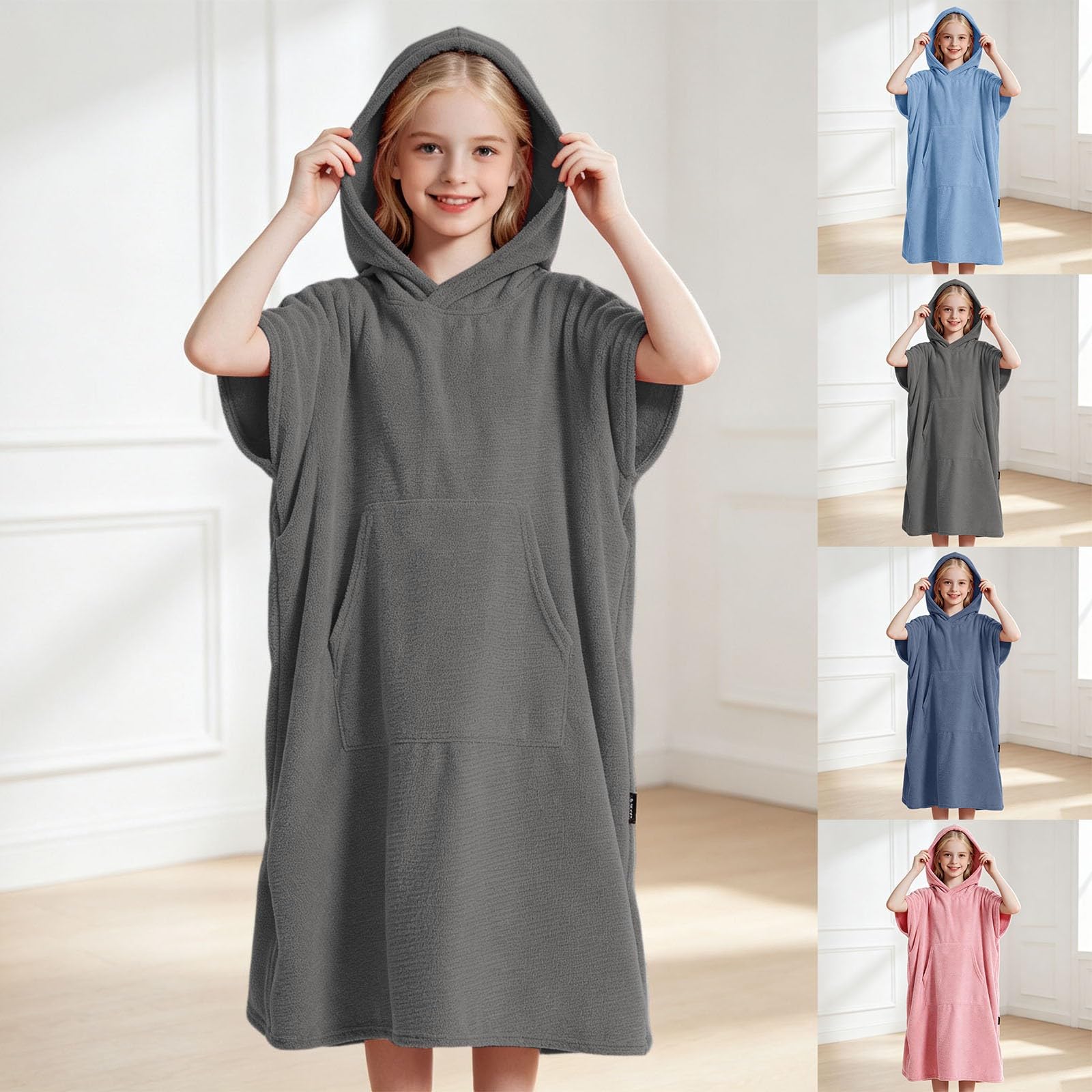 Badeponcho Kinder Jungen - Mädchen Surf Poncho Strandponcho Handtuch mit Kapuze Surfponcho Bademantel