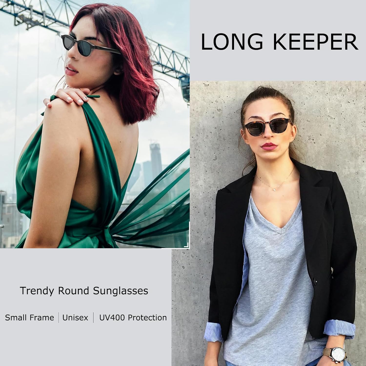 Long Keeper Vintage Small Round Sunglasses for Men Women Retro Circle Tinted Sunglasses Fashion Round Sun Glasses, 46mm - Image 6