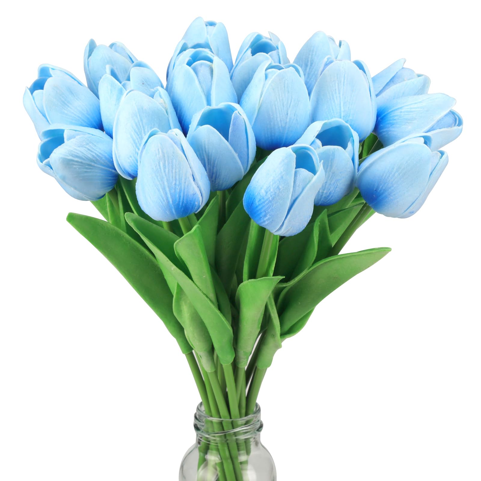 Amazon｜FLOLANG ブルー20個 チューリップフラワー、屋内造花、装飾