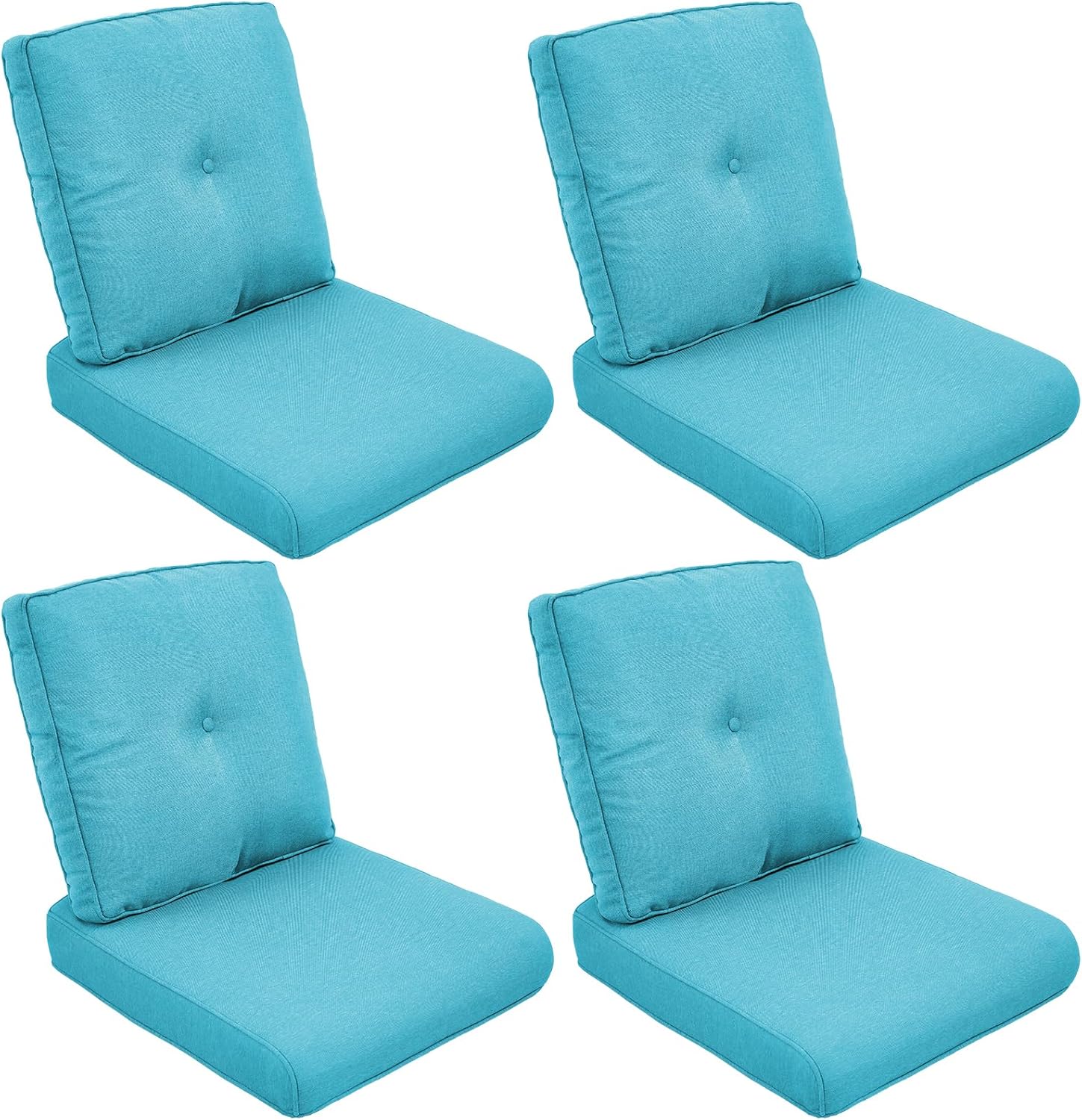 Patio Chair Cushions Set of 4 Outside High Back Thick