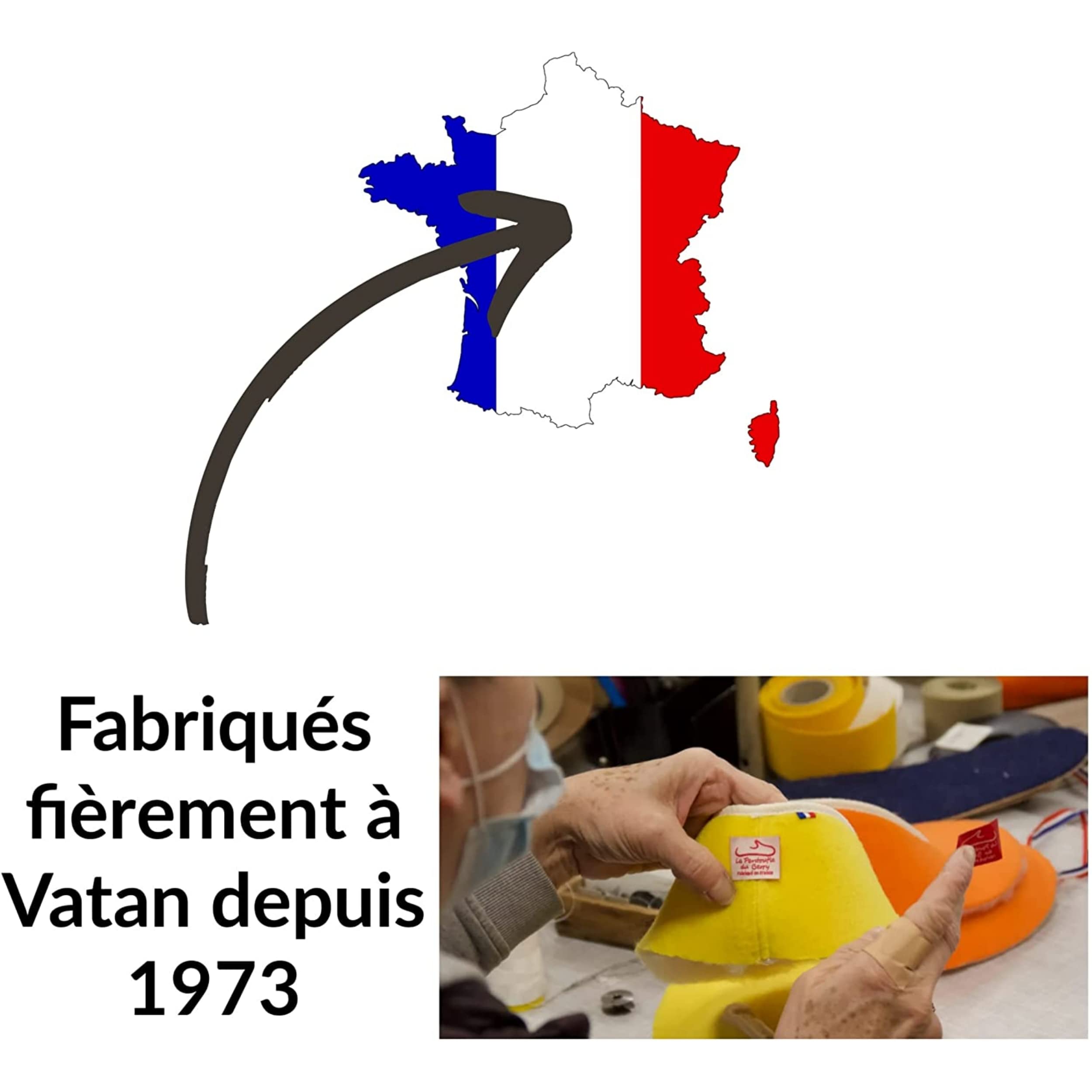 La Pantoufle du Berry - Charentaises misto Made in France - Pantofole comode e calde invernali - Interno foderato 100% lana naturale - Pantofole per la casa