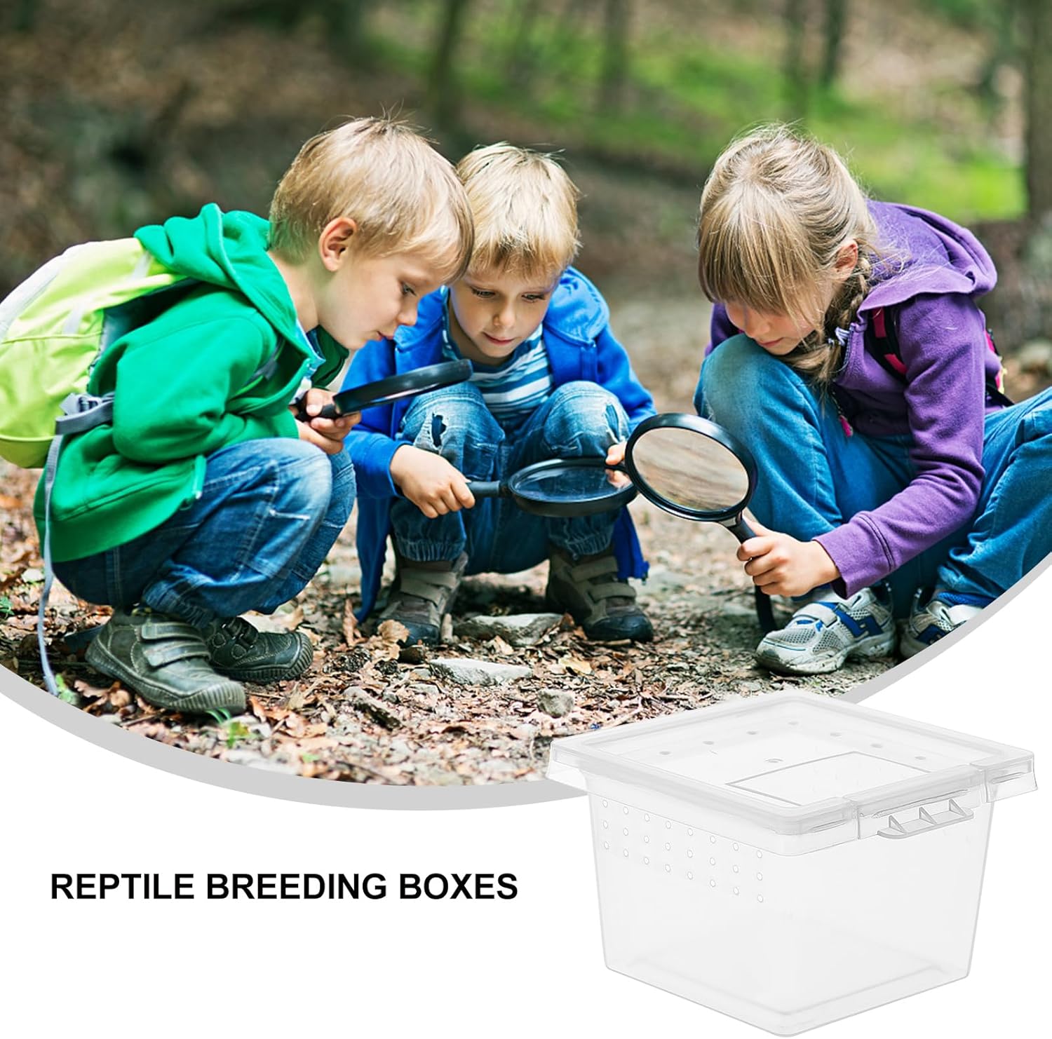 balacoo Transparent Reptile Breeding Box Mini Feeding Cage Tank with Lid 2.67X2.16X1.77 Inch Compact Lightweight Insect Habitat for Spider Scorpion Gecko Snake