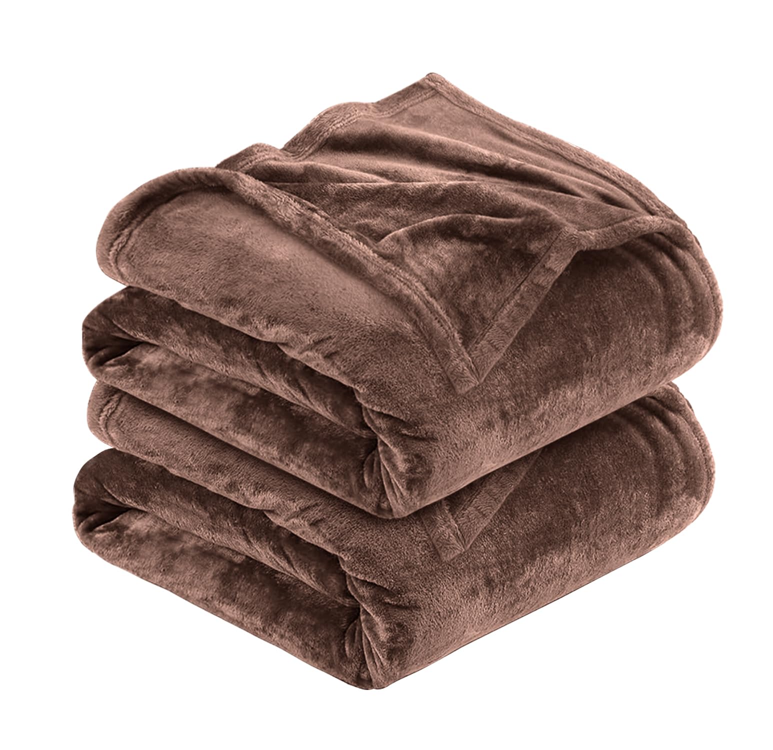MOONLIGHT20015 Silk Touch Warm 2 Pack Fleece Blankets - 400 GSM Throws for Sofa Fluffy Blanket Bed Throw for Bedroom, Couch, Travel, Kids, Bedroom Accessories Coffee, Full/Queen (200 X 240CM)