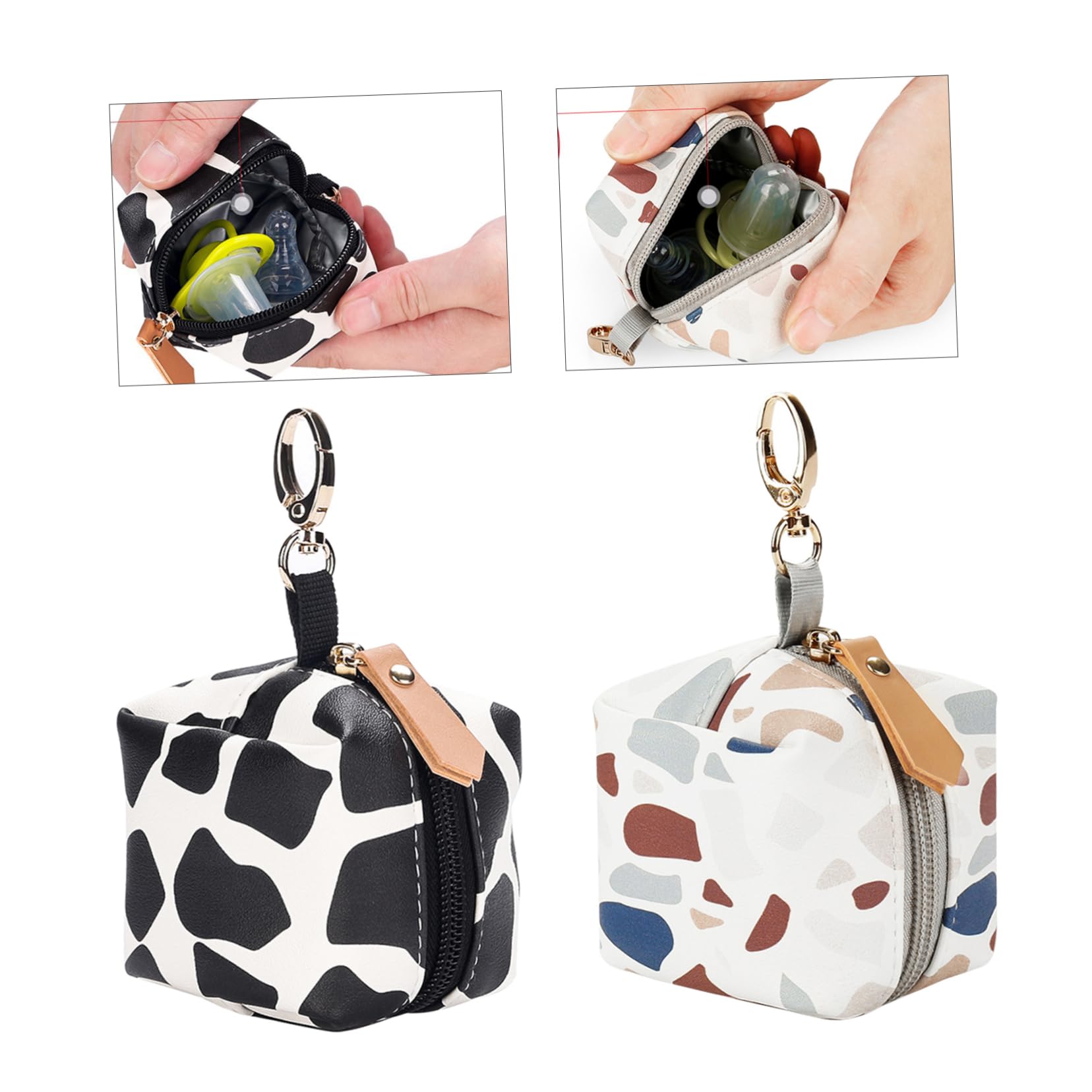 YARNOW Estuche Portachupetes Con Diseño De Piedra Y Organizador De Chupetes Para Bebés De Limpiar Y Transportar Para Accesorios 2 Piezas*2
