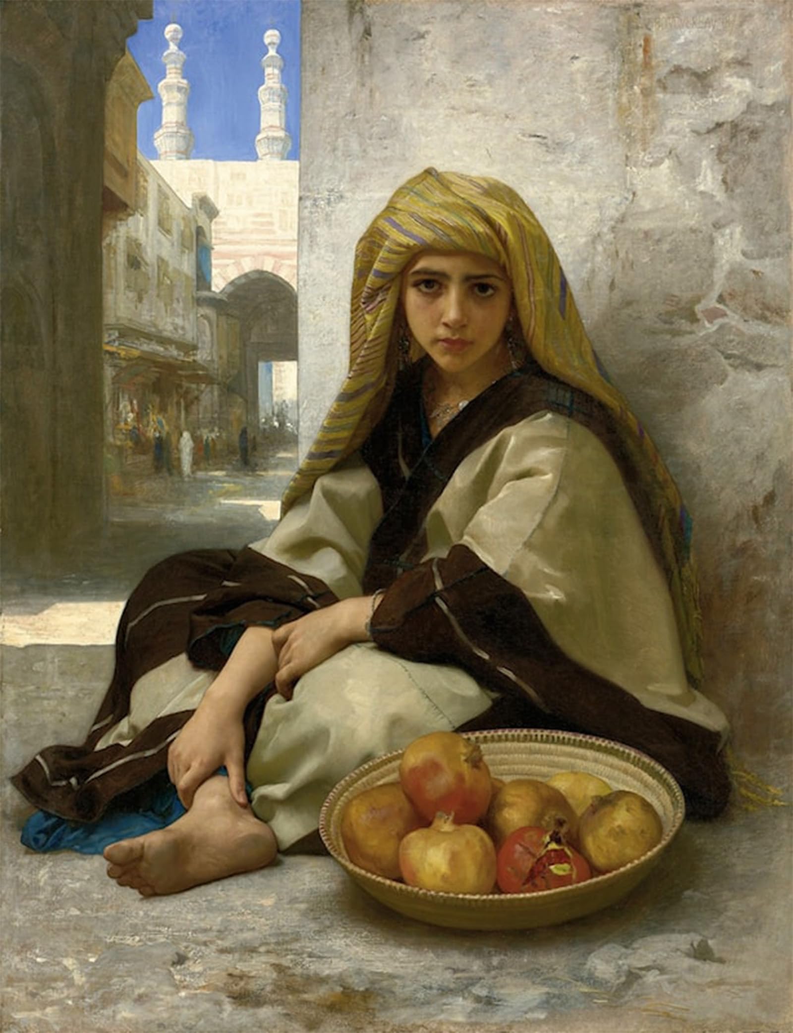 POSTERIIk Famous Modern Artwork Art Mural Marchande De Grenades by William Adolphe Bouguereau Oil Paintings Pictures for Home Decor 60x90cm