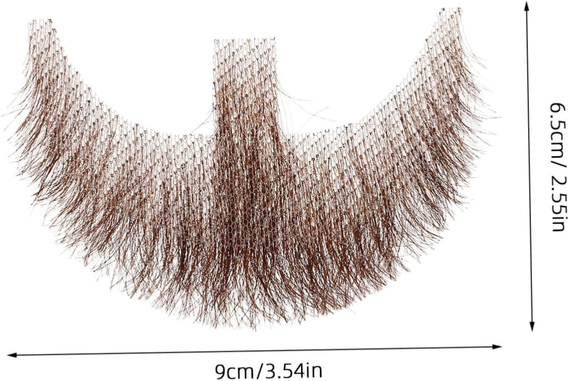 BESPORTBLE 1set Realistic Fake Beard for Men Lifelike Handwoven for Halloween Cosplay for Parties and Theater Comfortable Wear Light Brown