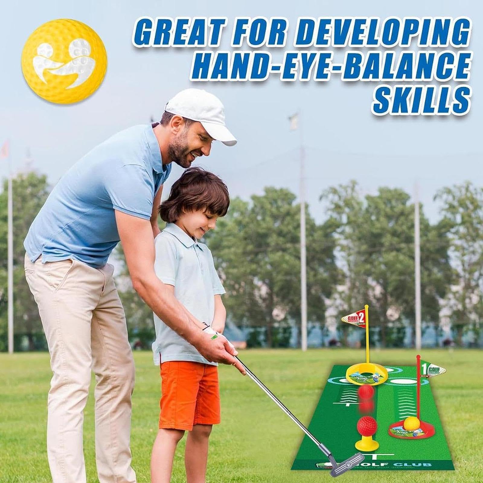 Juego de Golf para niños pequeños Club de Golf para niños con Pelotas Experiencias Deportivas al Aire Libre a Cualquier Edad Los Juegos de para