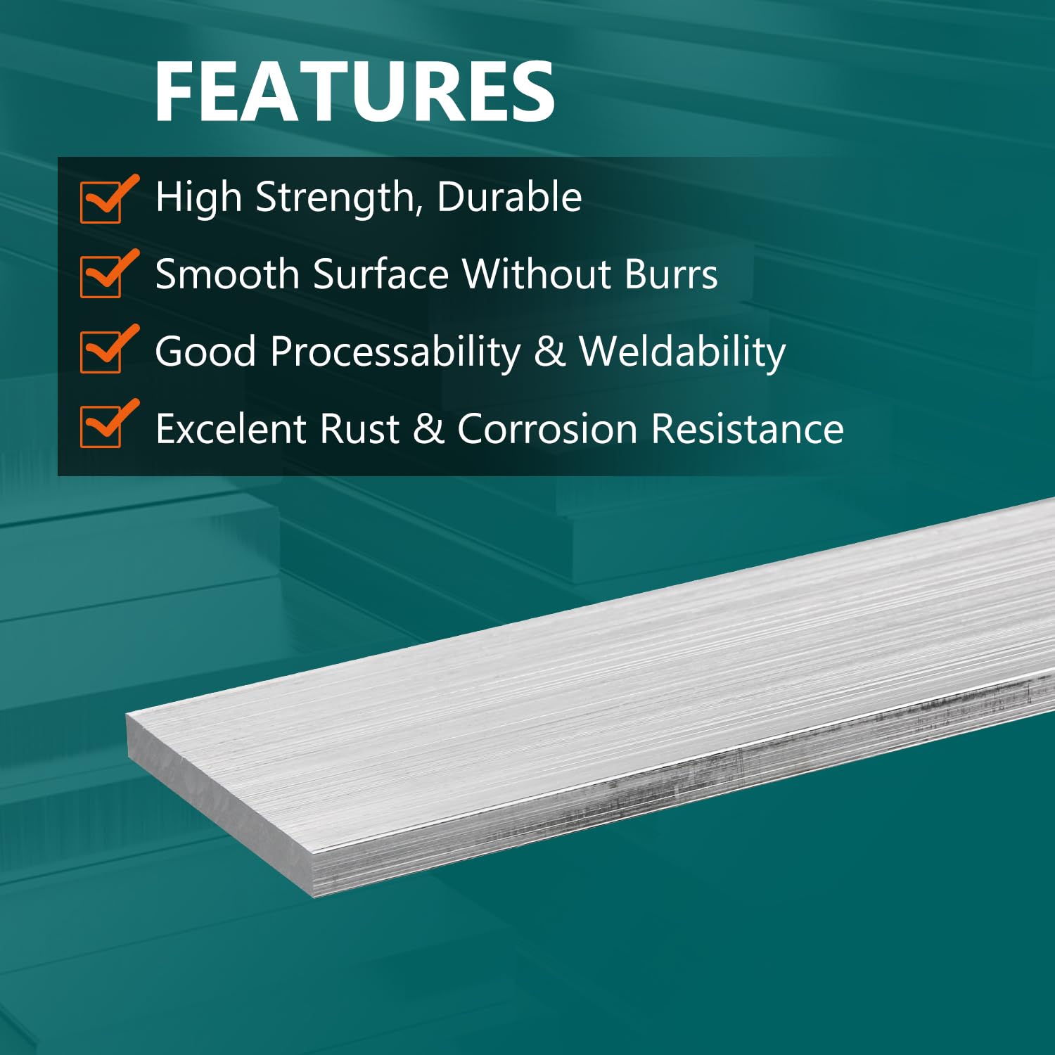2 Pieces Square Aluminum Bar, 4 mm Thickness X 20 mm Width X 305 mm Length Square 6061 Aluminum Flat Plate for Industry Building - Image 4