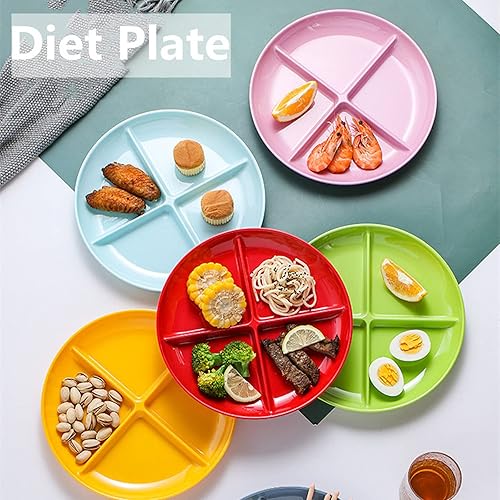 Miniatura 7 de Plato blanco con 4 compartimentos divididos para aperitivos, platos de frutas de grado alimenticio sin BPA, 1 paquete