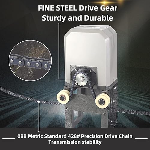 Vista 2 de JIELI JY7 - Abridor automático de puertas correderas con 4 mandos a distancia, kit de hardware para operador de puertas correderas de hasta 1400