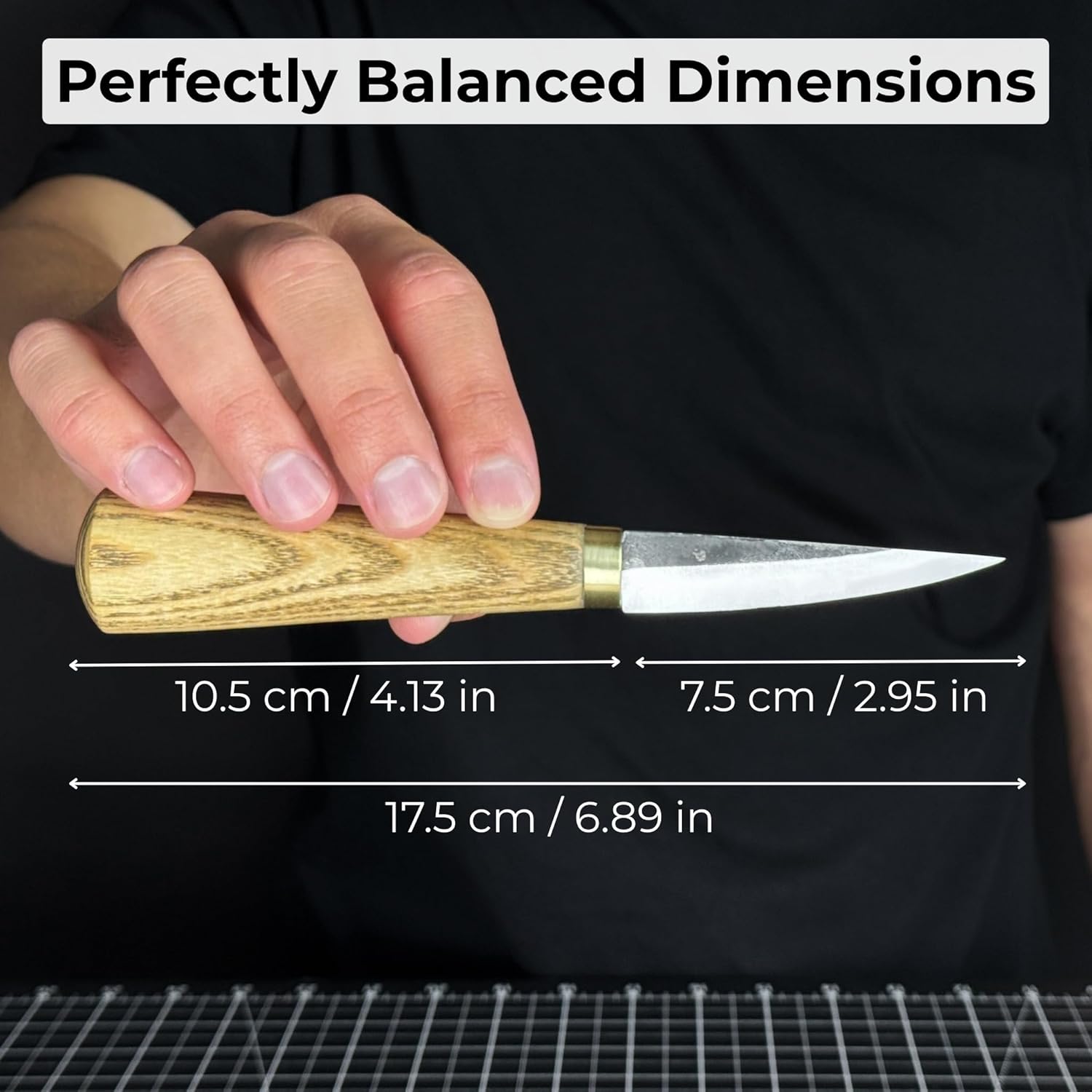 Sharky Whittling Knife – Hand-Forged Sloyd Wood Carving Tool – 2.95 in (7.5 cm) Blade with Leather Sheath – Professional Whittle Knife for Fine Detail & Rough Cuts