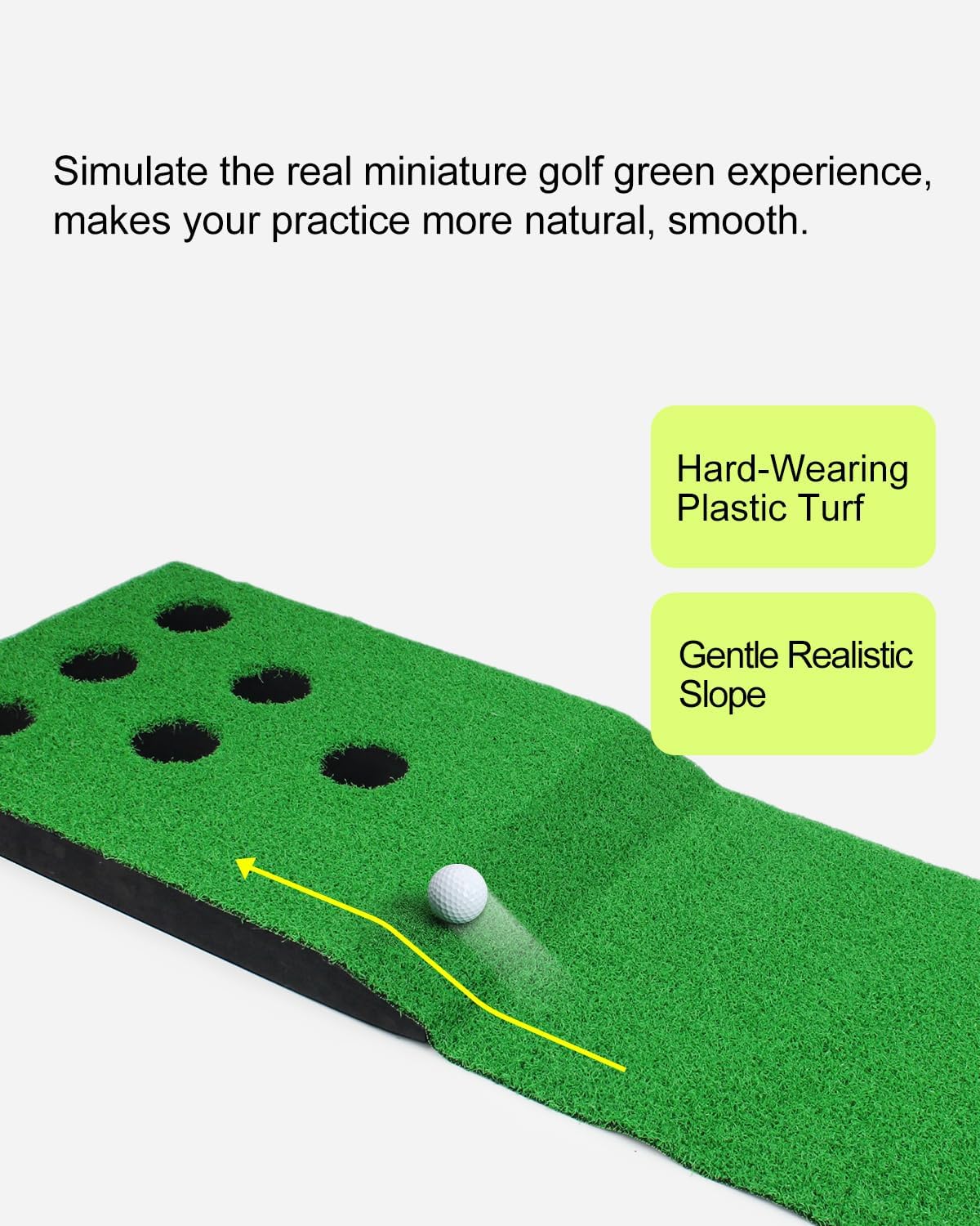 Golf Putting Game Set for Indoor & Outdoor, Portable Golf Pong Putting Green Mat with 2 Putters, 2 Balls,12 Hole Covers, 1 Storage Bag for Home, Backyard, Office & Party