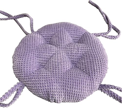 Miniatura 7 de Cojín de asiento redondo personalizado, almohadillas antideslizantes para silla con lazos, cojín de silla de 2.3 pulgadas de grosor, cojín de silla