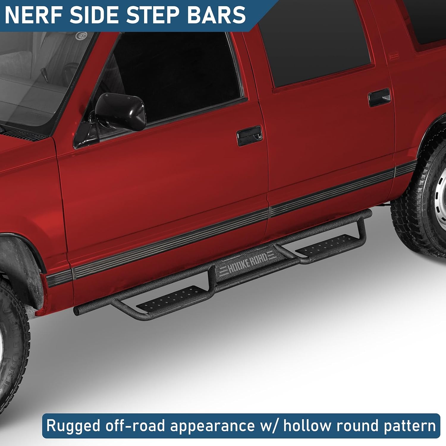 Hooke Road Running Board Side Steps for 1992-1999 Chevy Suburban (Exclude K2500 Suburban), 4.51" Drop Down Nerf Bars Tubular Rock Slider