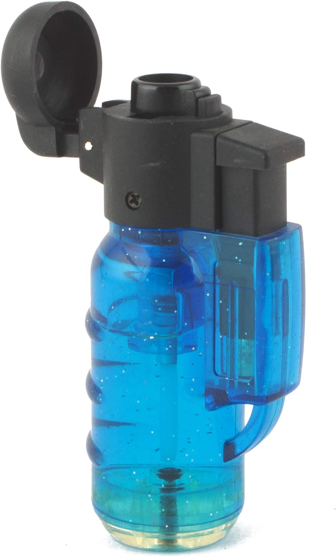 Asraw Refillable Cylindrical Trans Blue Windproof Jet Flame Lighter - Pocket Lighter (Blue)