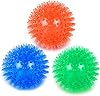 Orgrimmar 3.5 Dog Squeaky Chewing Balls 3 Packs Pet Soft Cleaning Teeth Toys Dogs Spiky Balls with High Bounce for Small Medium Large Pet Dog Toys