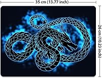 Vista 2 de Alfombrilla de mouse rectangular antideslizante de tamaño extra grande (XL) WIRESTER Black Dragon Blue Glow para el hogar, la oficina