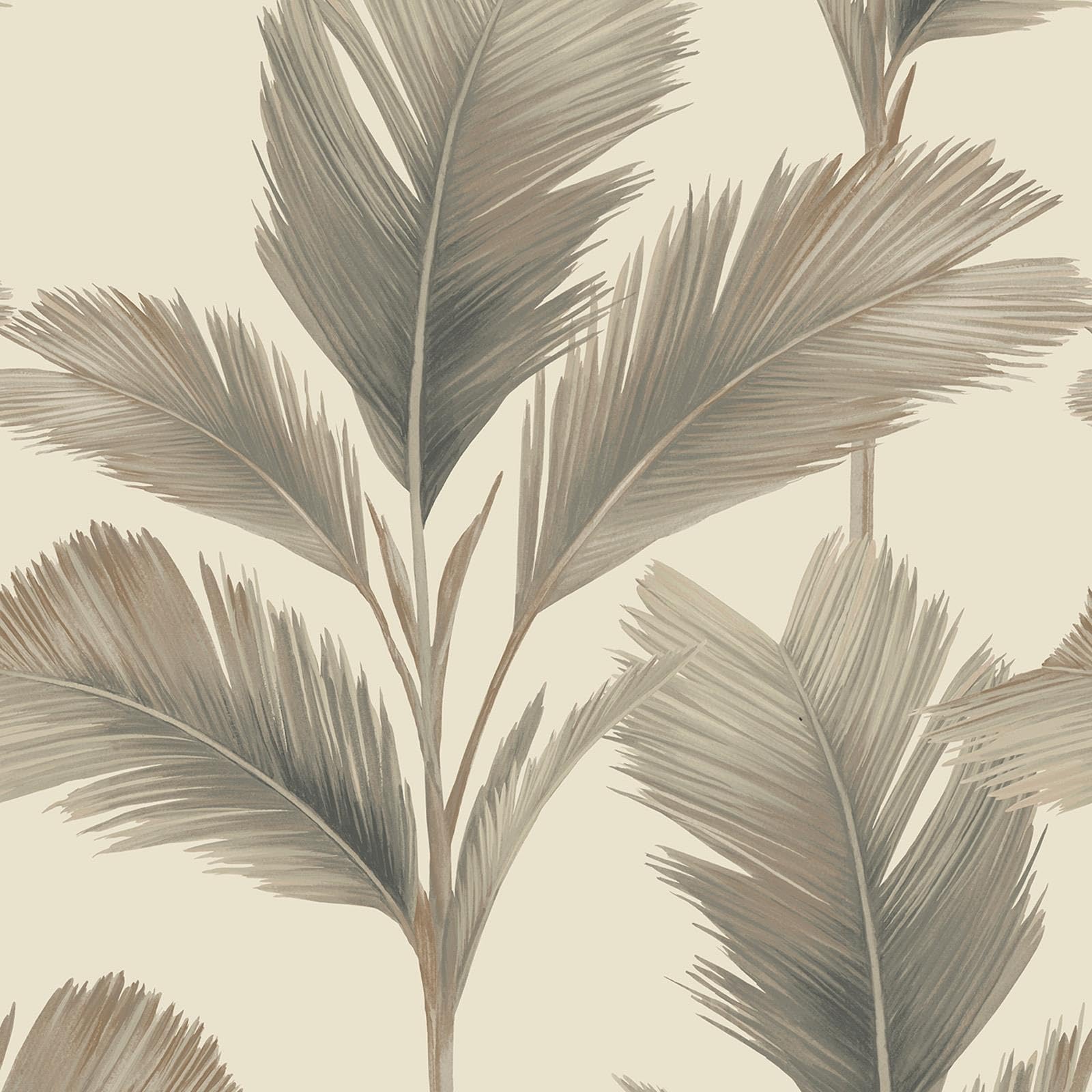 Yöl Beige Cream Kailani Wallpaper - Tropical Botanical Jungle Leaf - Modern Contemporary Stylish Feature Wall