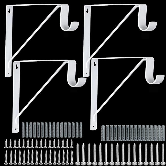 ABuff 4 Pack Heavy Duty Closet Shelf Bracket with Rod