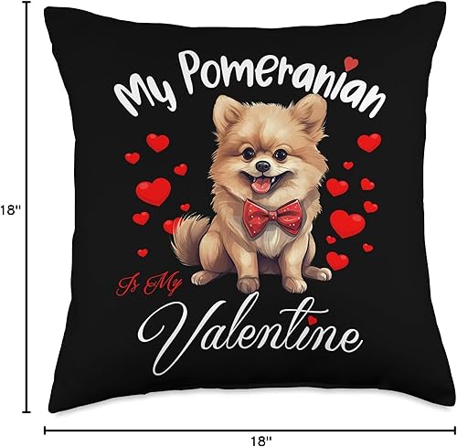 Miniatura 4 de Furry Valentine Wear My Pomeranian Dog Lover - Almohada para el día de San Valentín, 18 x 18 pulgadas, multicolor