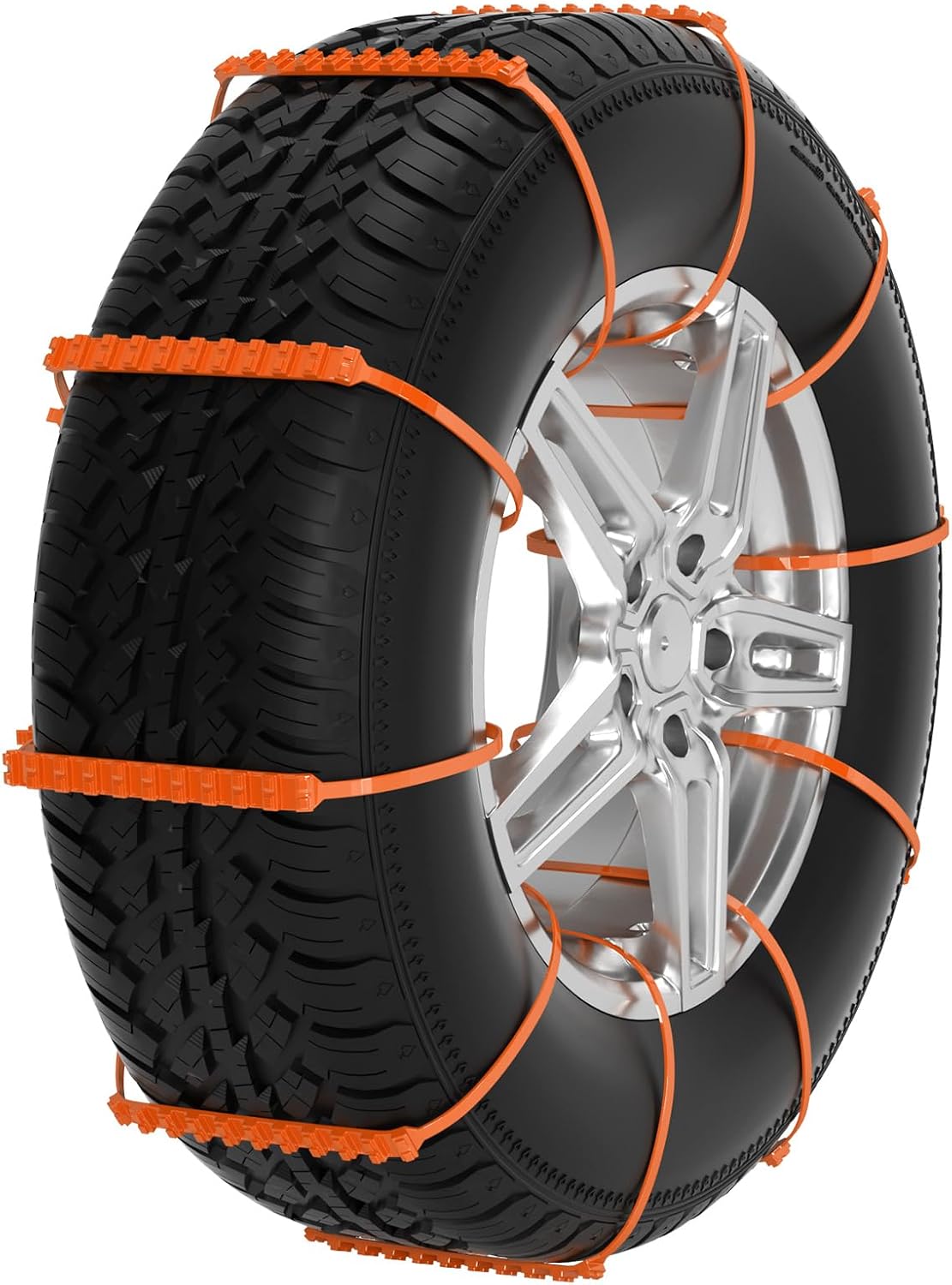 Topteng Tire Snow Chains, 10PCS Snow Tire Chain Anti-Skid Belt for Car Truck SUV Emergency Winter Driving (orange, 10Pcs)