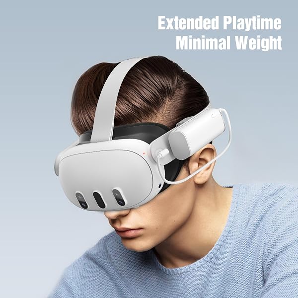 SUPERUS Battery Pack for Meta Quest 3/3S & Oculus Quest 2, 5000mAh, PD20W Fast Charging, Extra 2-3H Playtime, Compatible with Original & Elite Straps, Lightweight Portable Rechargeable VR Accessories - 3