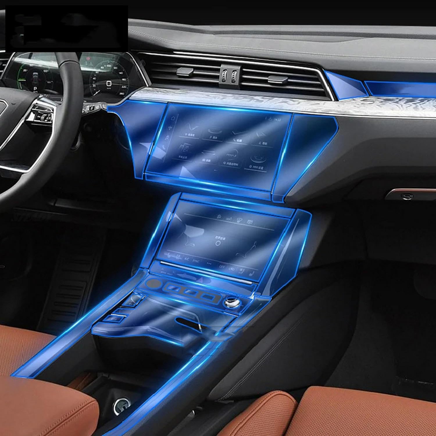 Film protecteur TPU console Audi E-tron fini les traces de doigts