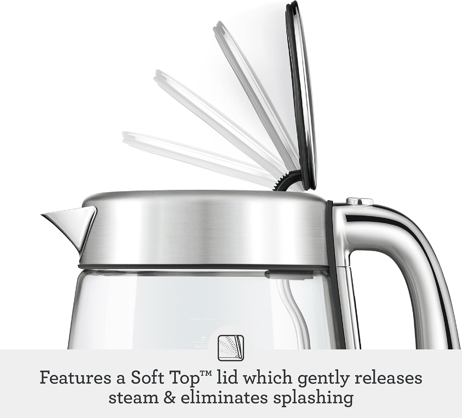 Breville BKE855BSS Smart Crystal Luxe Hot Water Kettle, 7 Cup, Brushed Stainless Steel