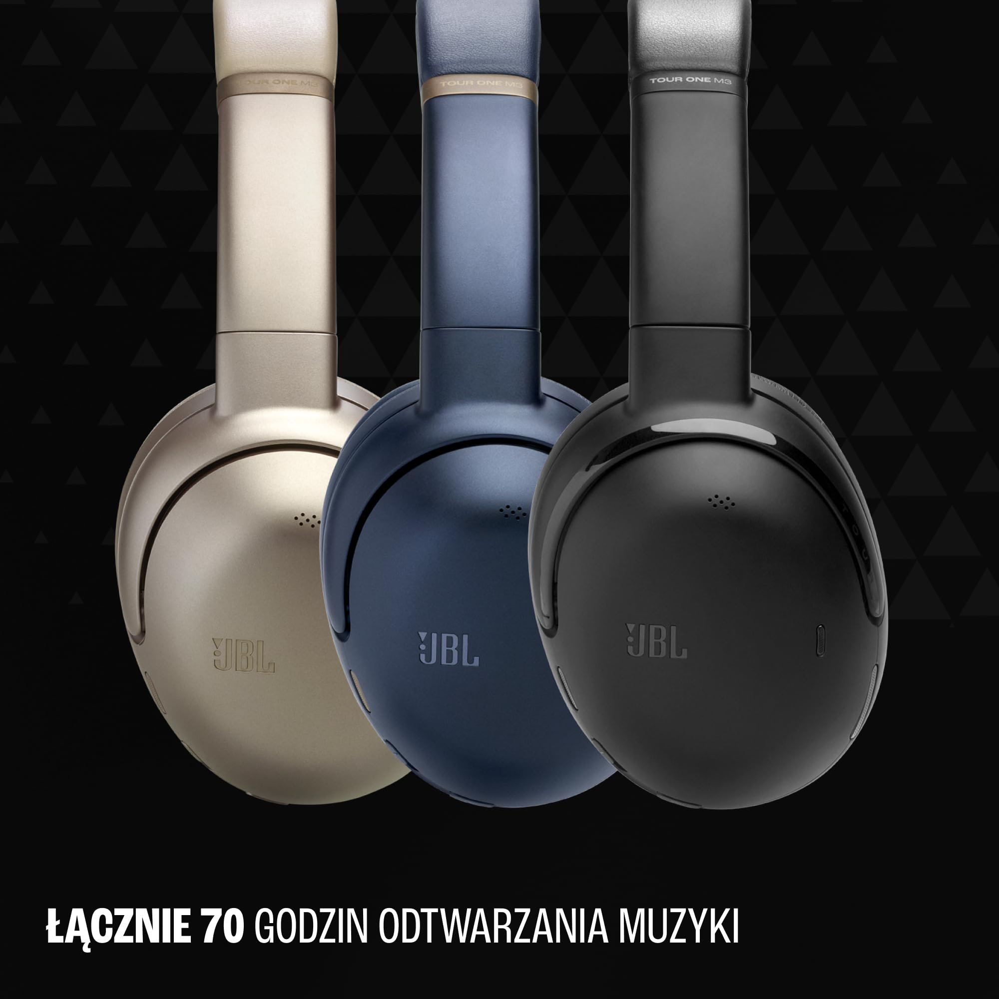JBL Tour One M3 Bezprzewodowe Słuchawki Nauszne Bluetooth z Redukcją Hałasu, 70 H Odtwarzania, Dźwiękiem JBL Spatial 360 z Funkcją Head Tracking, Kompatybilne z USB-C, Czarne
