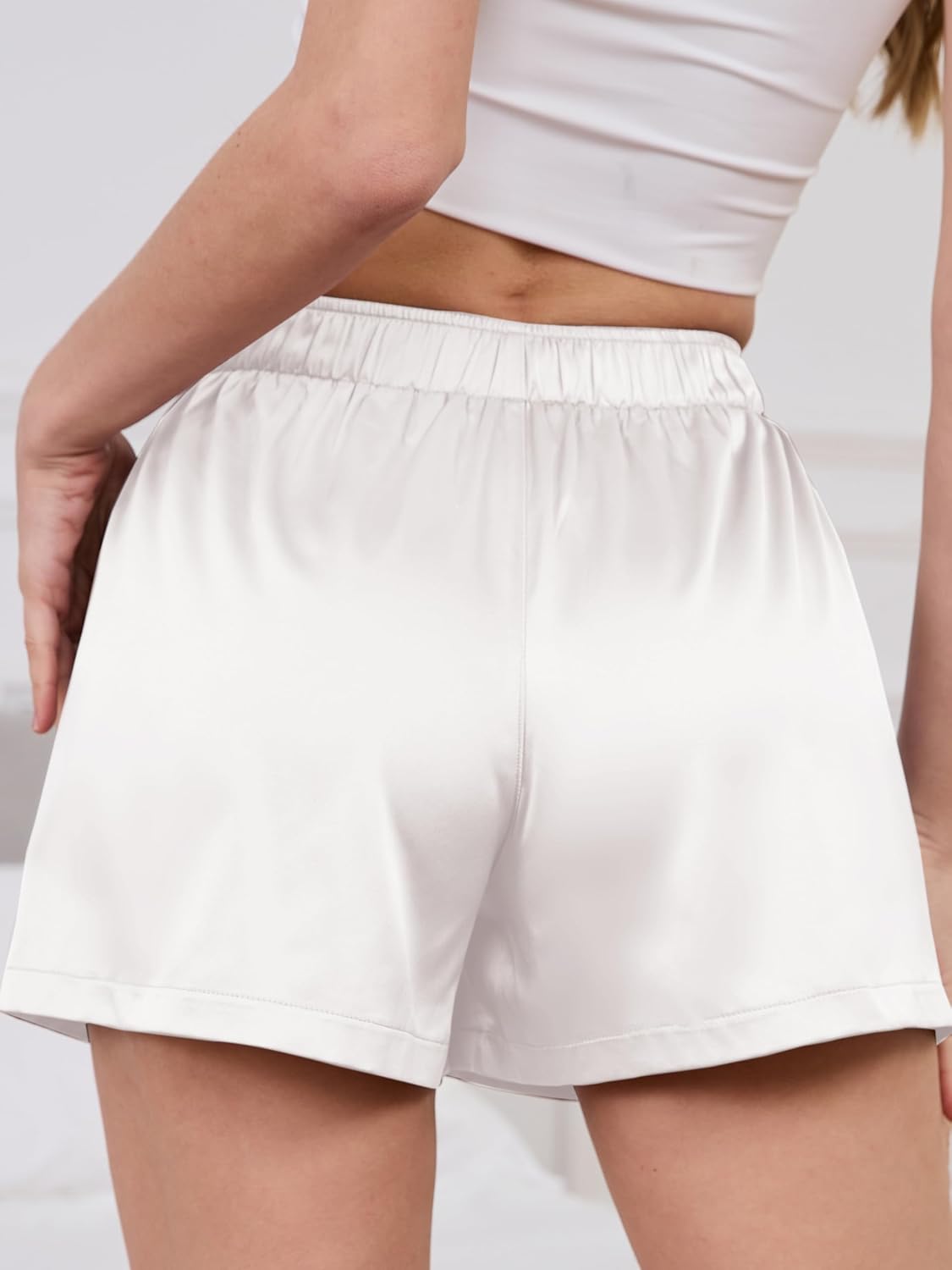 Mawor Womens Silk Summer Boxer Shorts Soft Comfy Pajama Sleep Lounge Satin Bottoms Sweat Cute Flowy Loose Pj Sleepwear - Image 2