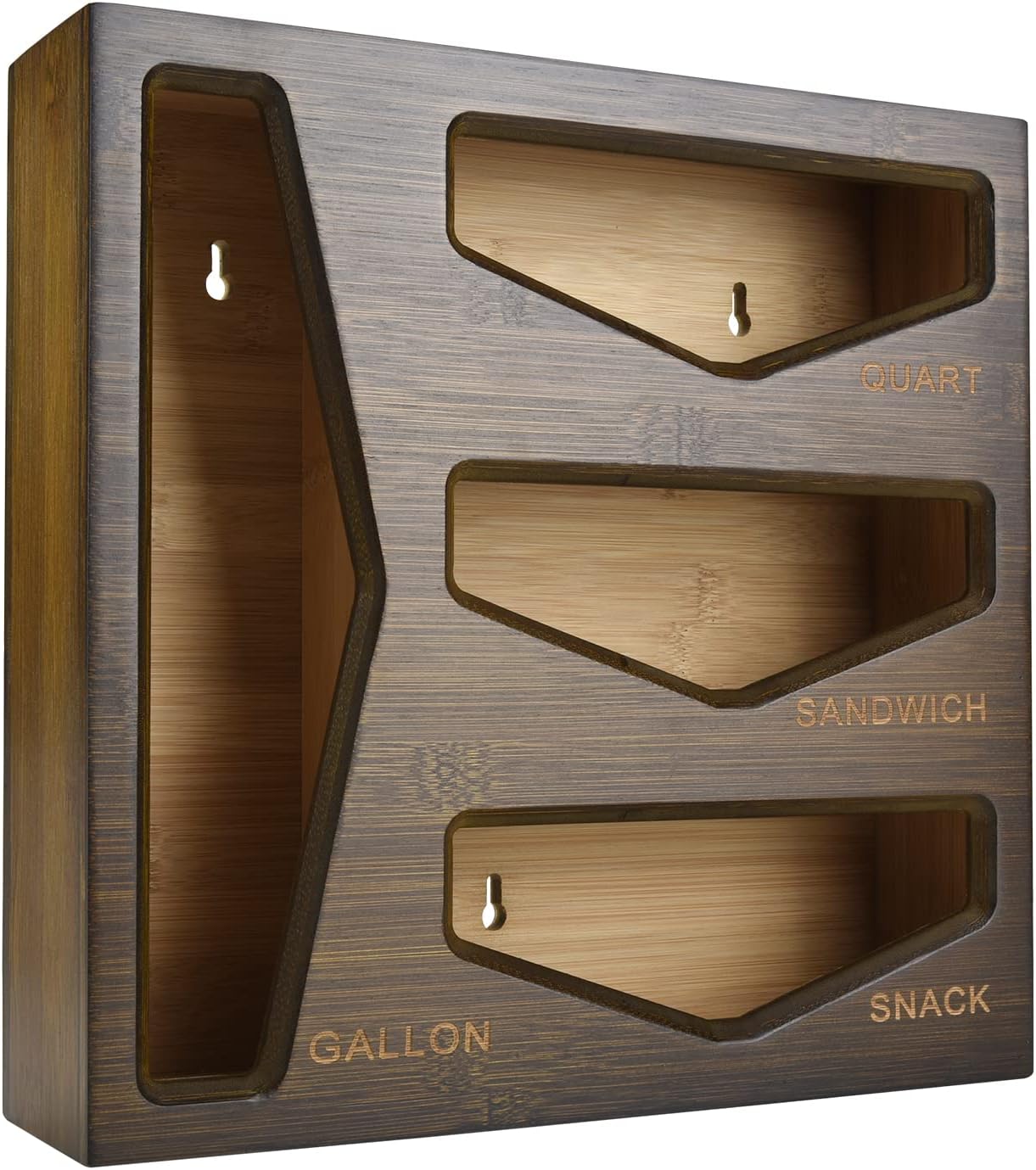 Cozee Bay Bamboo Bag Storage Organizer for Kitchen Drawer, Baggie organizer, Compatible with Gallon, Quart, Sandwich and Snack Variety Size Bags (Natural Bamboo)