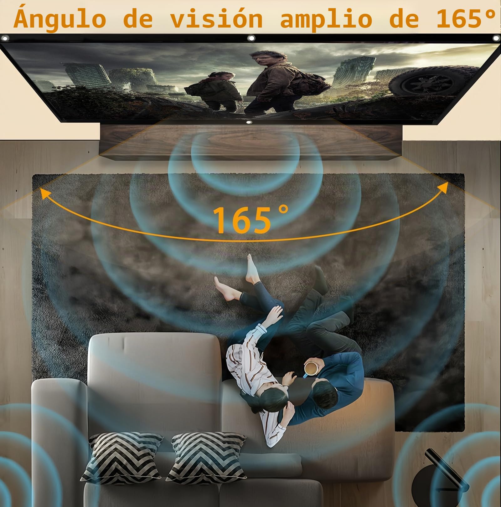 Pantalla de proyector de 100 Pulgadas, Pantalla de Cine portátil para Exteriores, Pantalla de proyección Plegable de Doble Cara Antiarrugas para el hogar, Oficina, Aula, Compatible con
