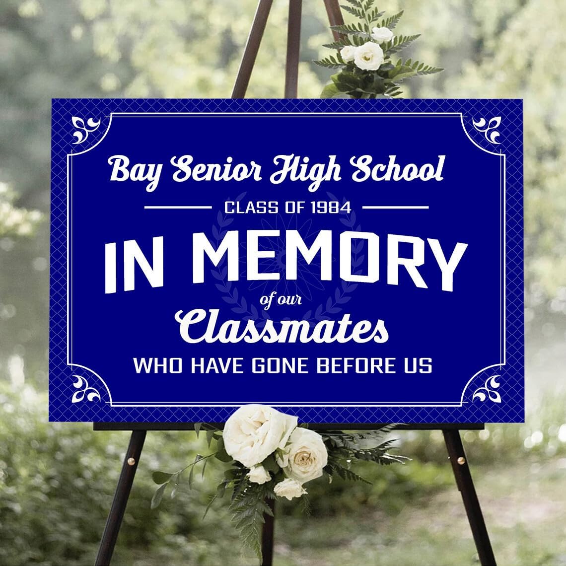 Personalized Class Memory Yard Sign, In Memory of Our Classmates Lawn Decoration for Class Reunion, Memorial Welcome Board Remembering Those Who Have Gone Before Us Celebration Decor, 12x18 Inch #8