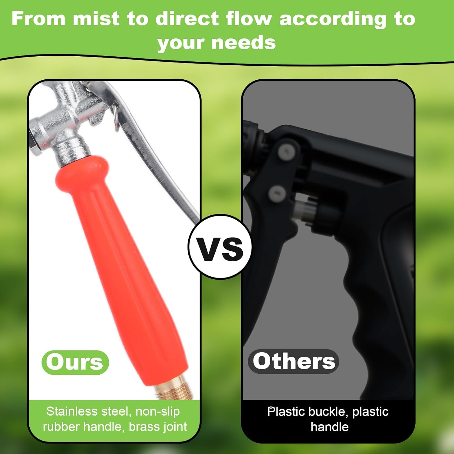 44" Sprayer Wand Replacement Kit, Stainless Steel Watering Lance with 1/4", 3/8", 1/2" Quick Connectors, Brass Barbs & Hose Clamps Adjustable Nozzle Universal Garden Pressure Pump Spray Accessories