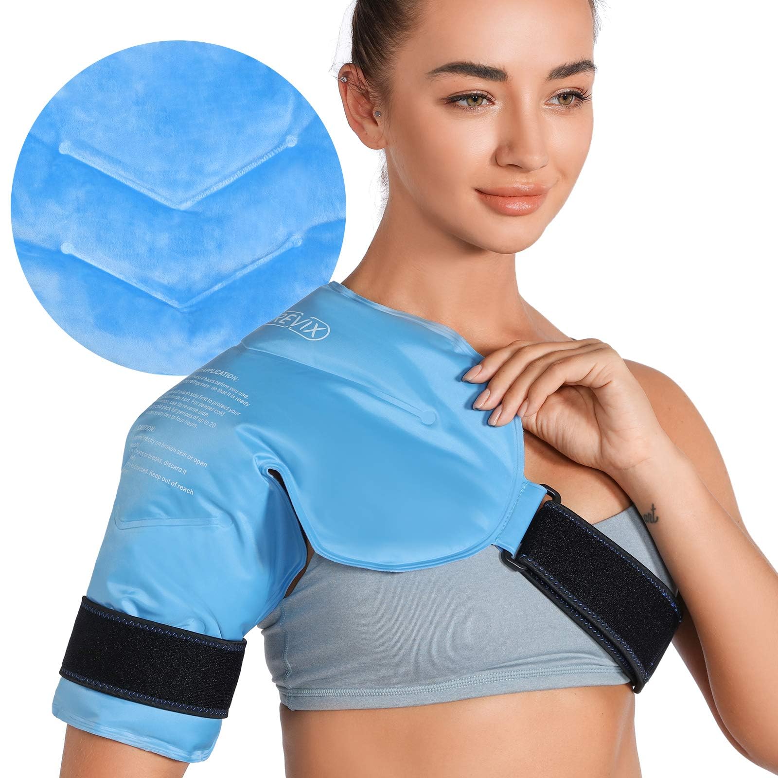 Photo 1 of REVIX Shoulder Ice Pack Wrap for Rotator Cuff, Reusable Gel Cold Pack