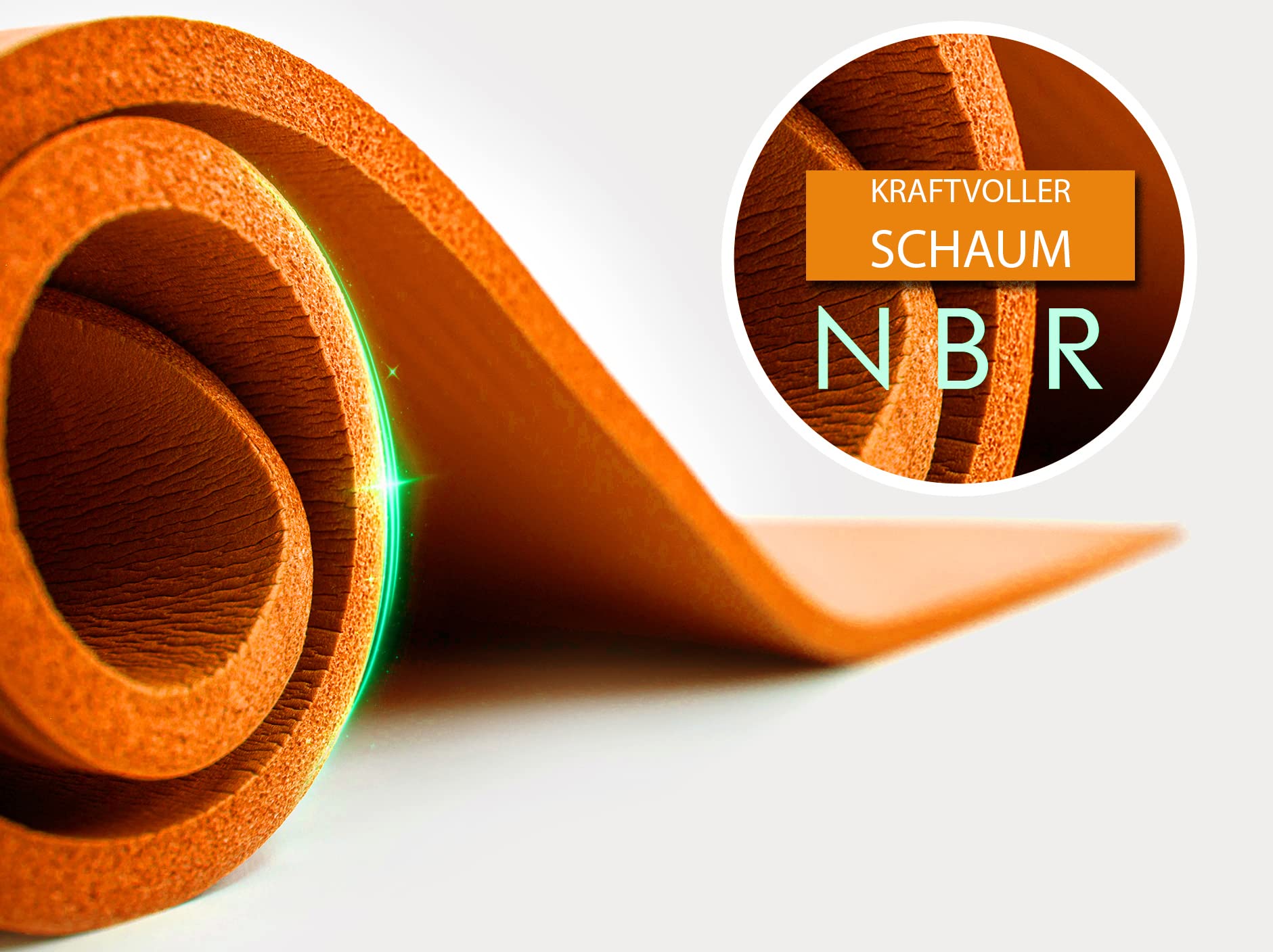 FIZYO - Tappetino da yoga, fitness, per yoga, allenamento, recupero e relax, in gomma sintetica, 183 x 61 x 1 cm (Arancione, 183 x 61 cm)