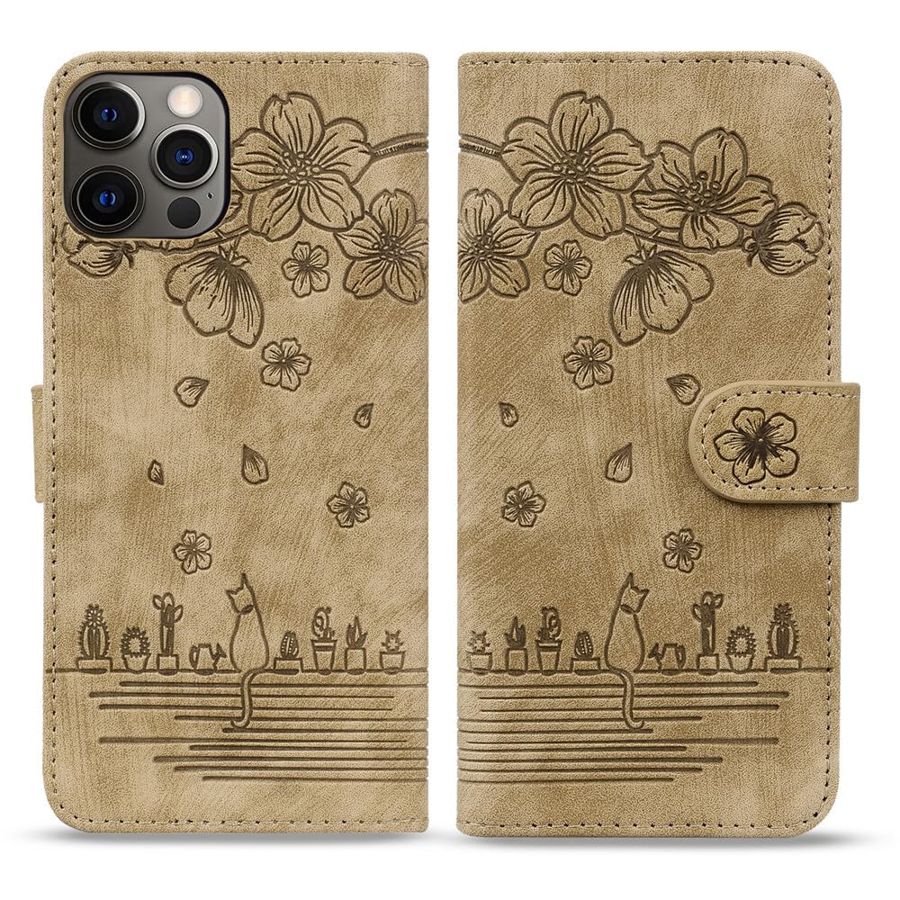 Generic Compatible avec iPhone 8 Plus / 7 Plus / 6 Plus / 6S Plus (couleur : violet) étui à rabat en cuir motif chat fleur