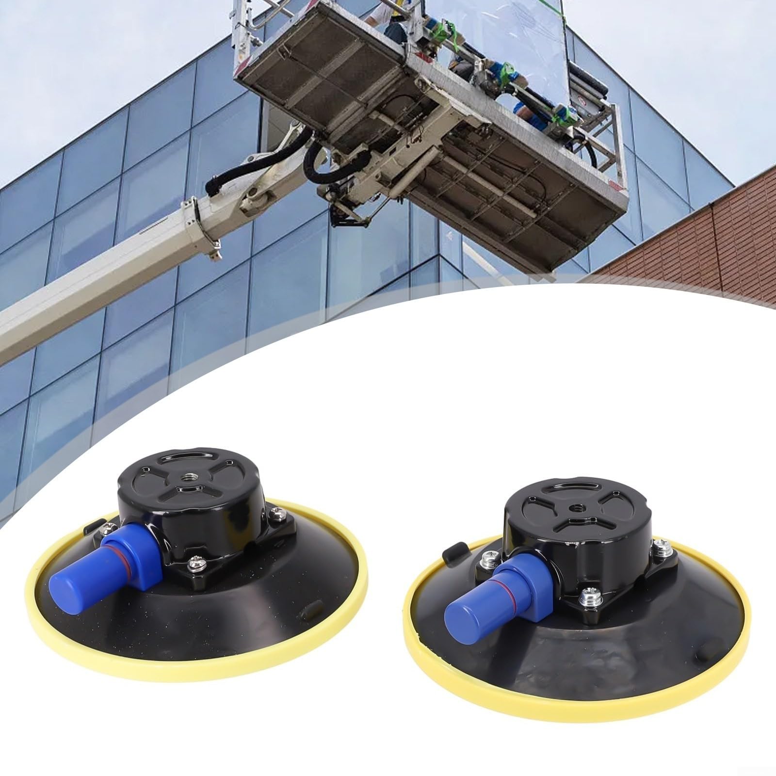 2er-Pack Vakuum-Saugnapfhalter, 150 mm, Handpumpe, Glassauger mit M8-Gewinde für Auto-Reparaturen, Hebewerkzeug