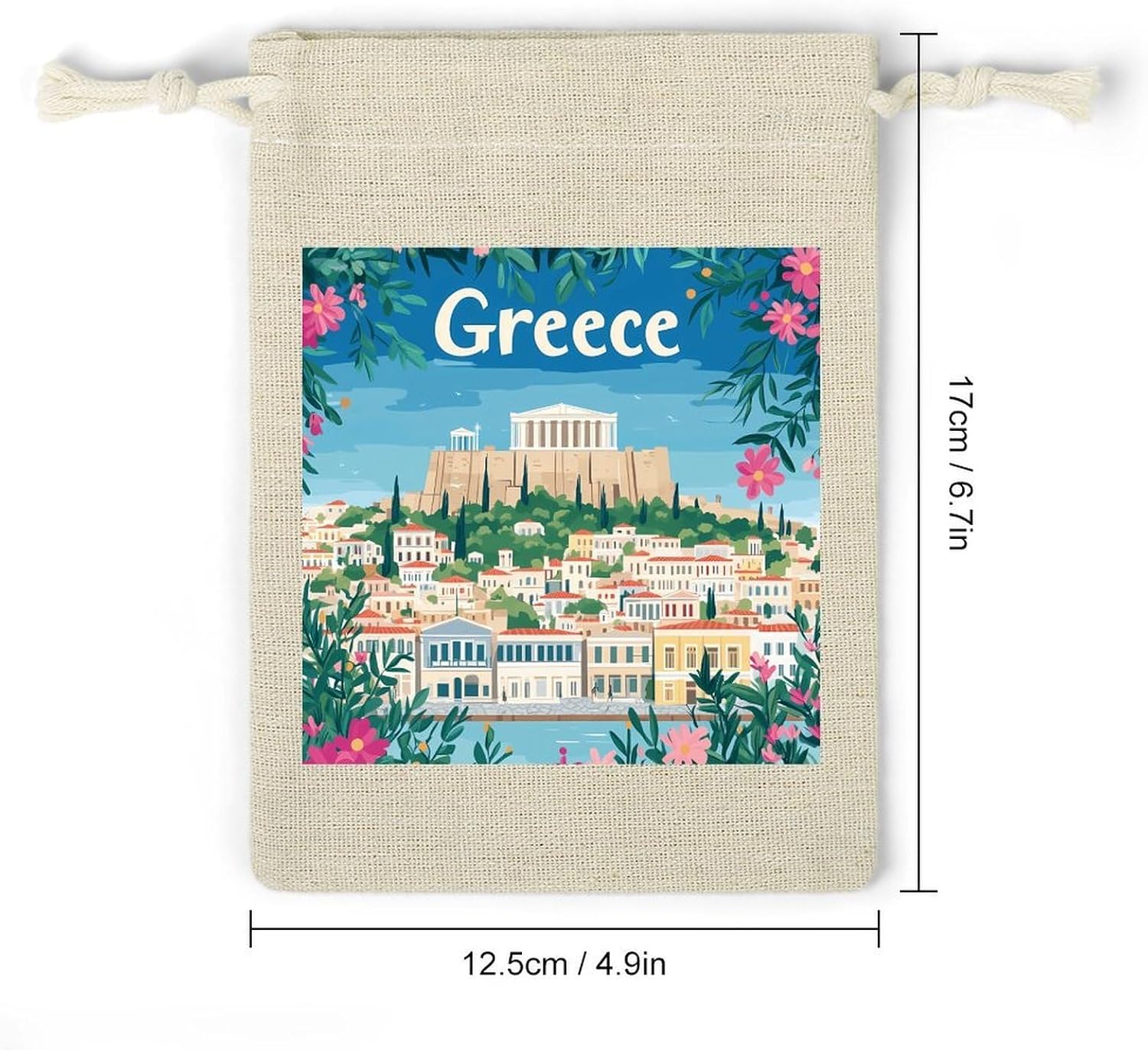 Greekes-Greece1 Picture Drawstring Bags Small String Bag Jewelry Pouch Gift Wrap Bags image 2