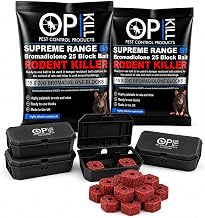 Rat Poison & Mouse killer Kit - 600g Strongest Bait Available Weatherproof Fast Acting and Safe for Professional and Domestic use (Professional Choice Blocks 30 x 20g) & 4x MOUSE Bait Box's