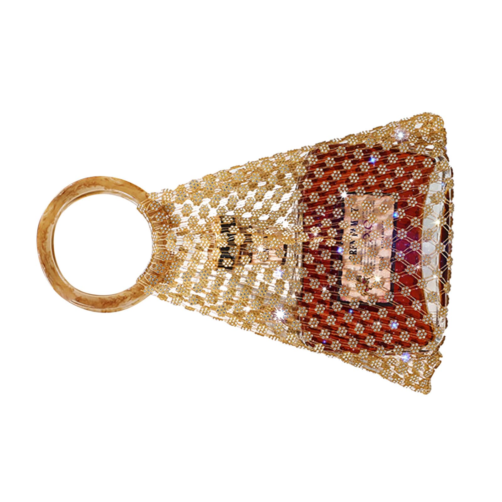 TQUXNGA Luxurious Accent Decorated Woven Beverage Bag Perfect for Presents and Festivities Portable Planner Bag