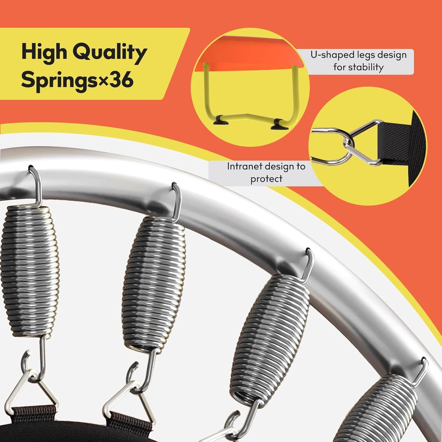 72" Trampoline for Kids with Net,6 FT Indoor & Outdoor Small Toddler Trampoline with Basketball Hoop & Dart Board for Ages 1-8, Birthday Gifts for Boys & Girls, Baby Toddler Christmas Toys - Image 4