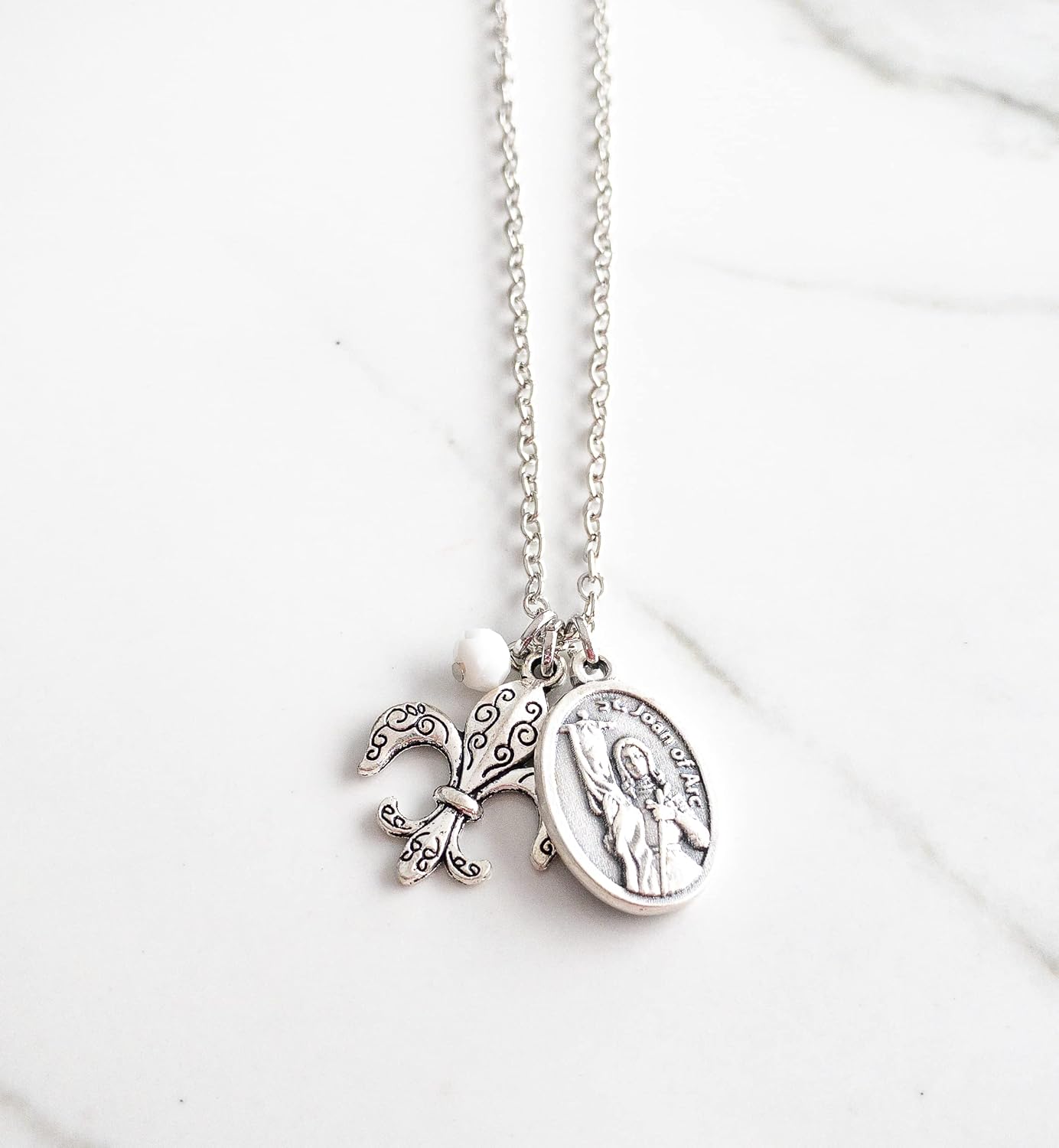 St Joan of Arc Patron Saint Necklace Catholic Confirmation Gifts for Girls